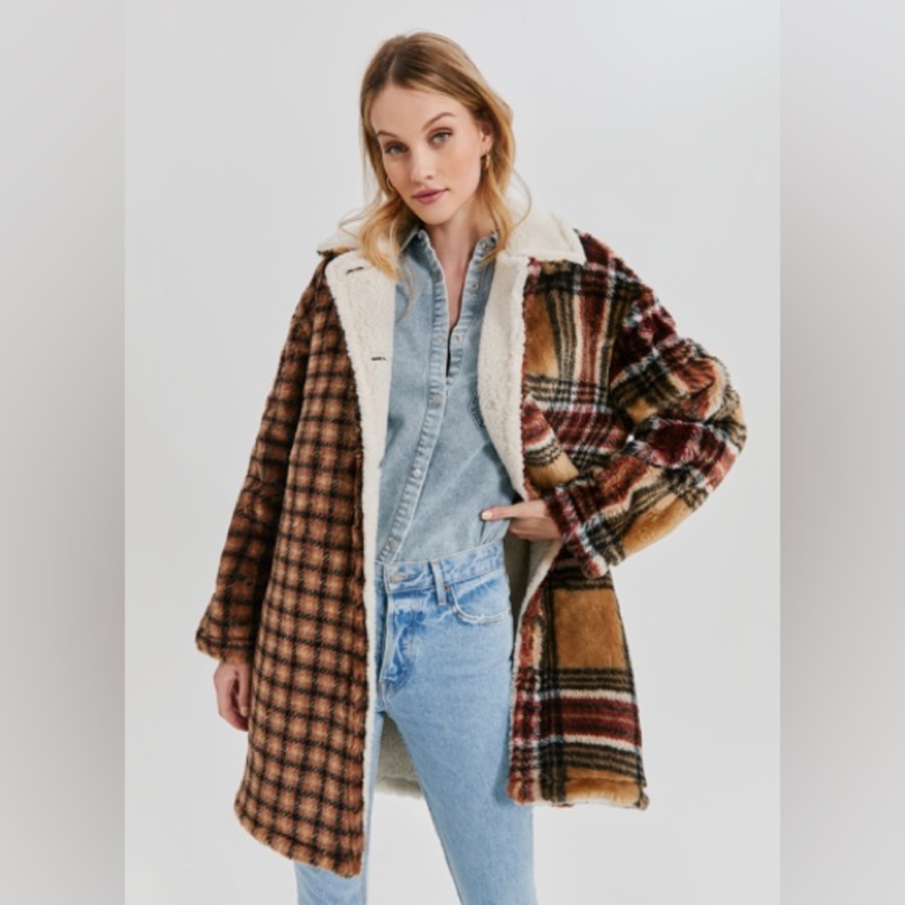 Something Navy Plaid Coat - Picture 4 of 4